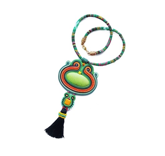 Naszyjnik soutache etnicznym stylu Mró Soutache