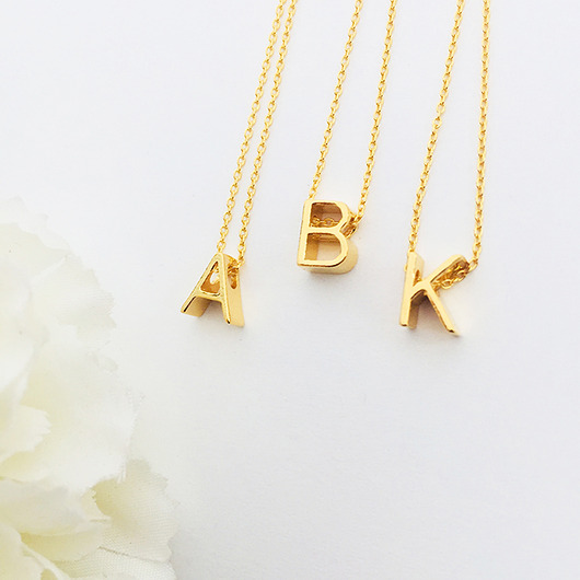 złote naszyjniki NASZYJNIK z literką,  monogram, imię