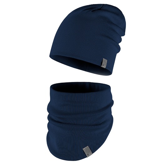 czapki dziecięce Czapka beanie i chusta komin bawełniana podwójna