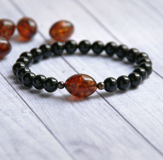 biżuteria męska BURSZTYN, turmalin czarny