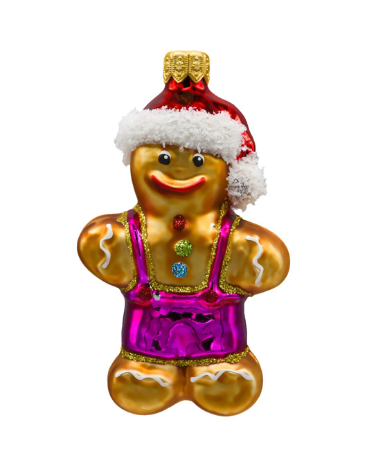 ozdoby choinkowe Bombka choinkowa: Piernikowy ludzik w czapce Mikołaja