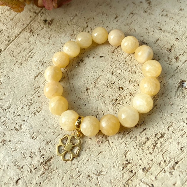 bransoletki z kamieni naturalnych Bransoletka kalcyt- srebro 925 pozłacane