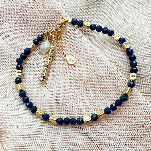 bransoletki z kamieni naturalnych Bransoletka z lapis lazuli , granatowa bransoleta