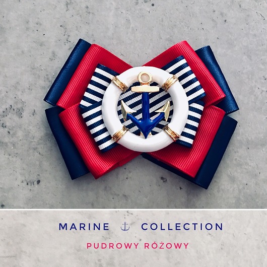 Brosza Marynarska z Kotwicą NEW Pudrowy Różowy