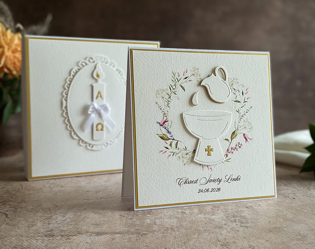 kartki, zaproszenia na chrzest Kartka na chrzest z pudełkiem i kopertą, 49A