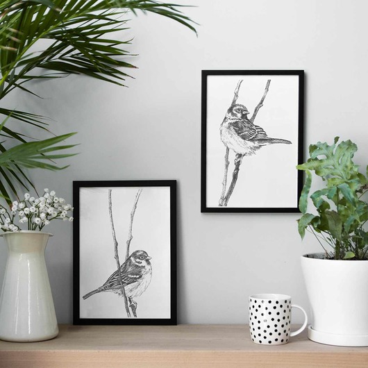 grafiki i ilustracje Wróbelki 21x30 - zestaw dwóch grafik