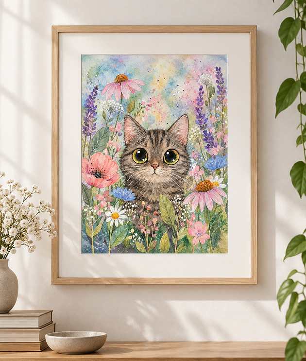 grafiki i ilustracje Kot domowy. Plakat