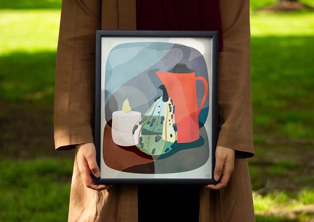 grafiki i ilustracje Plakat jesienny Jesienne ciepło