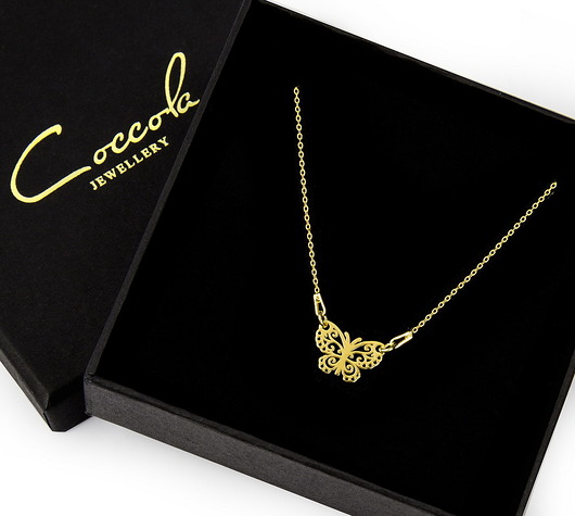 Naszyjnik z motylkiem - srebro 925 pozłacane Coccola JEWELLERY