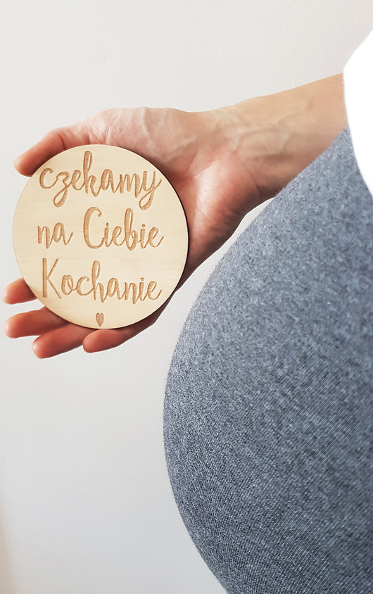 Drewniany proporczyk Czekamy na Ciebie Kochanie Dream Woods