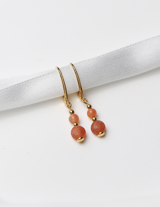 kolczyki pozłacane Kolczyki pozłacane z Kamieniem Słonecznym