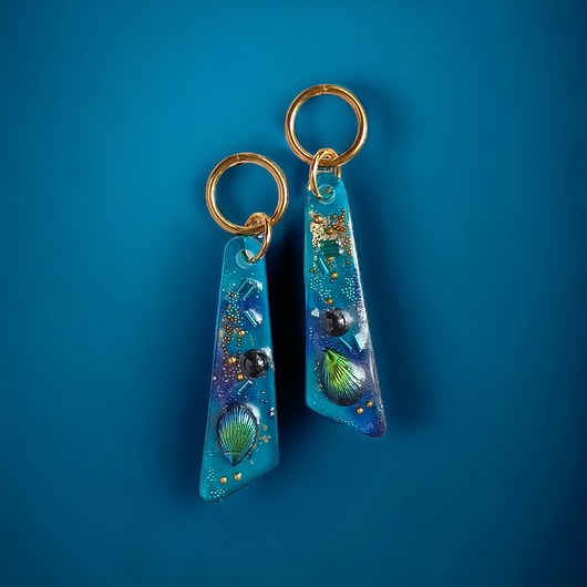 kolczyki z żywicy UNIKATOWE kolczyki z żywicy : kolekcja PICASSO turkus