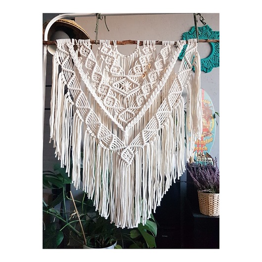 Duża boho makrama ecru Little Bee Craft