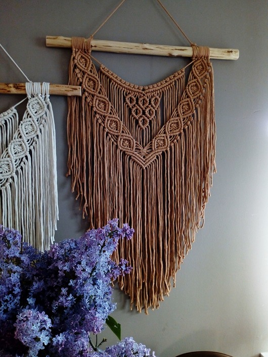 Makrama 'Roxi' 45x80 cm od ręki ceglana Makrama Decor