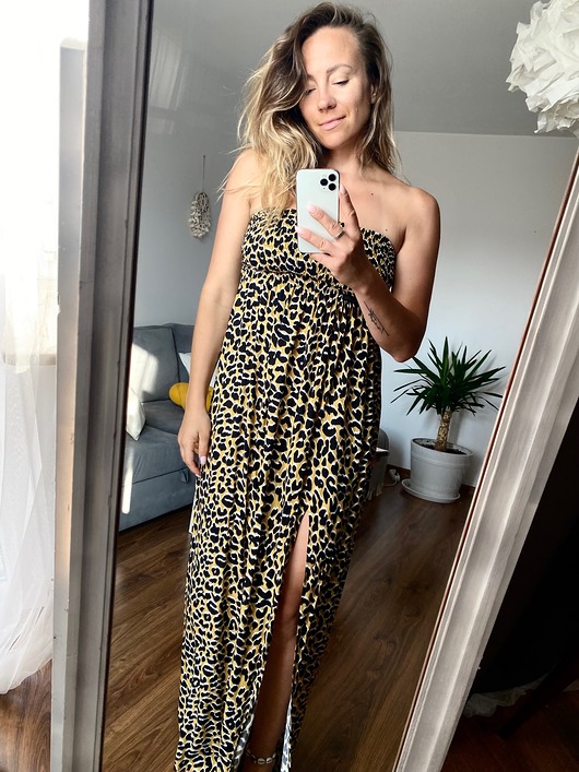 sukienki maxi damskie Lizzy Long Black & Yellow