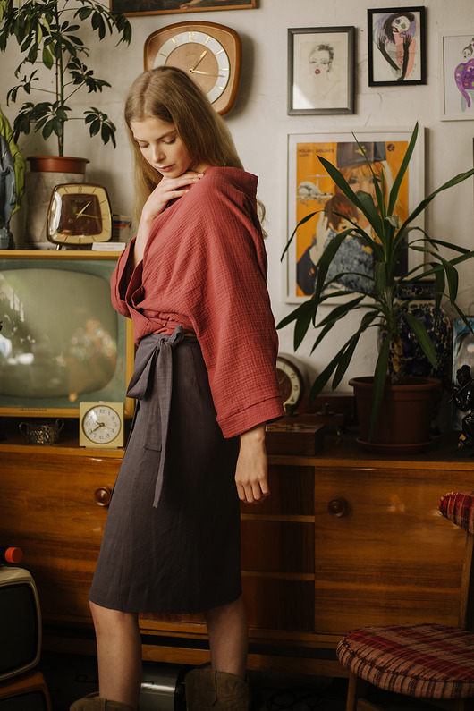 spódnice midi Cami wrap midi skirt