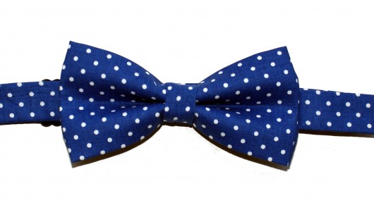 Mucha gotowa bowstyle niebieska szafir w kropki bowstyle