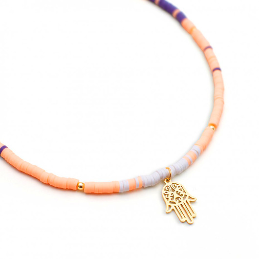 naszyjniki - inne Naszyjnik "Summer Hamsa" - Ręka Fatimy