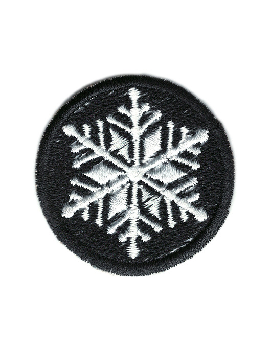 naszywki na ubrania Naszywka naprasowanka ŚNIEŻYNKA CZARNA termoprzylepna haft 4,5cm