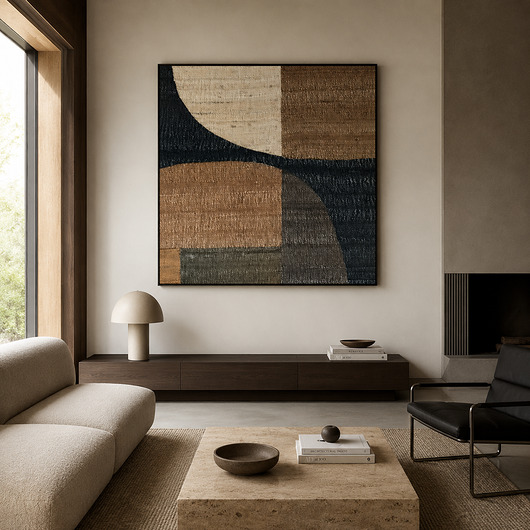 obrazy Duży obraz nowoczesny struktura w beżach 120x120cm