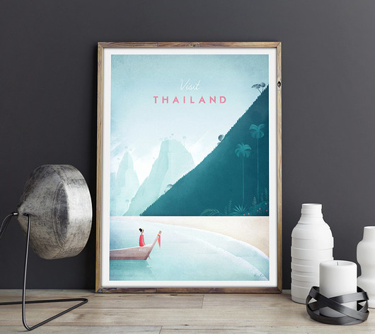 Tajlandia - vintage plakat A2 minimalmill