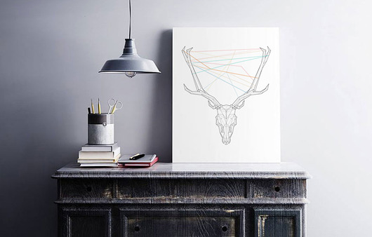 Plakat  Jeleń w kokardach WISIMITU