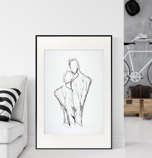 grafika 50 x 70 cm wykonana ręcznie, abstrakcja Krystyna Siwek Art
