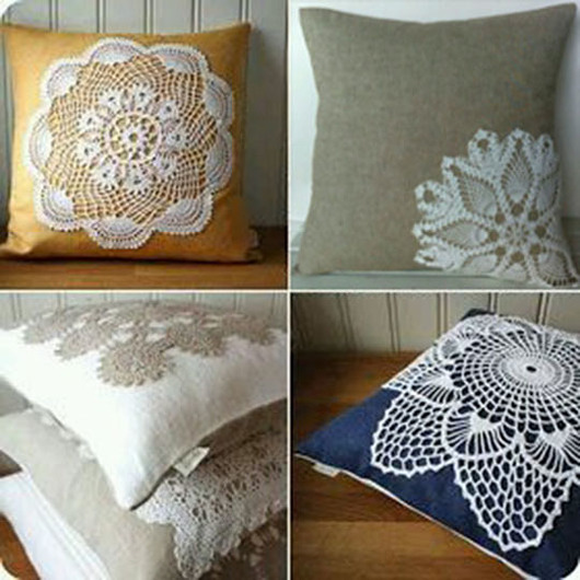 PODUSZKA -LavandeVILLE-doily pillow dorota woytasiewicz
