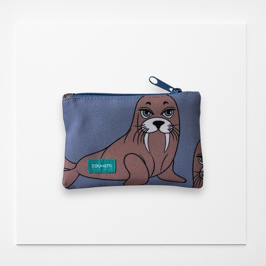 portfele damskie Portfelik mini - morsy niebieski