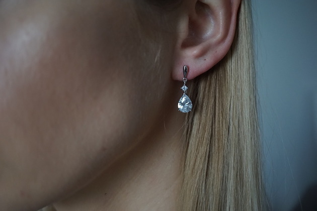 Kolczyki srebrne wiszące z cyrkoniami VENA Jewellery