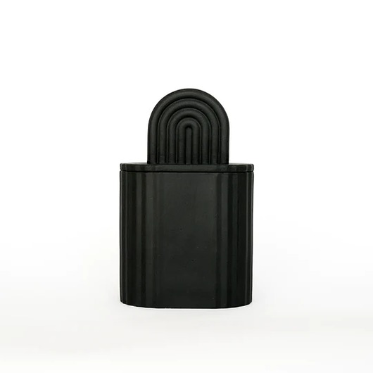 świeczniki i świece Arco Iris Graphite Black - pojemnik z czarnej porcelany