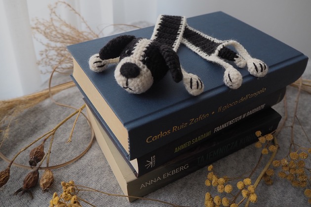 zakładki do książek Zakładka do Książki Czarno-Biały Piesek