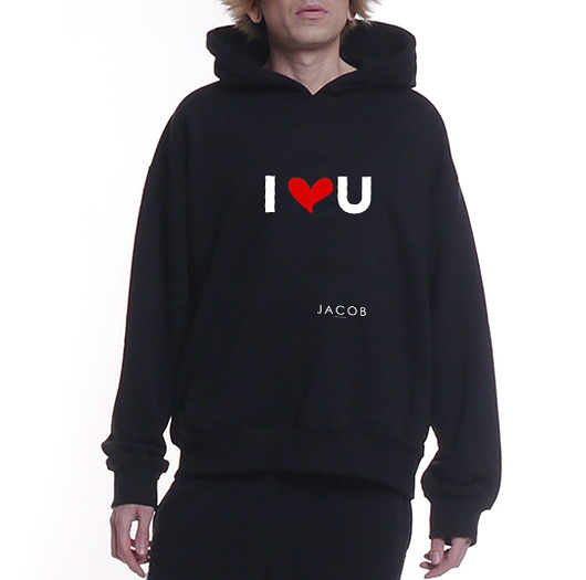 bluzy męskie BLUZA HOODIE WALENTYNKI 2023 I LOVE YOU