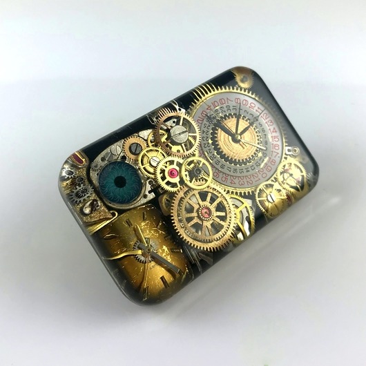 Lost In Time III - broszka steampunk - UNIKAT DROBINY CZASU