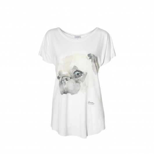 MNISHKHA t-shirt z plisą - mops mnishkha