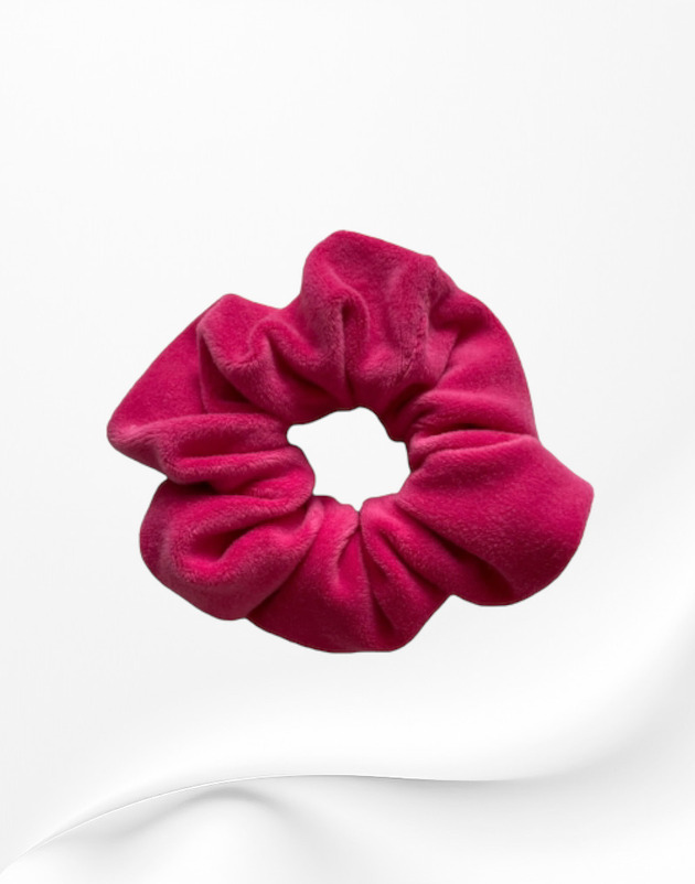gumki do włosów Gumka frotka scrunchie welurowa różowa fuksja