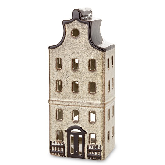 dekoracje świąteczne Domek kamienica 20x8x6,5 cm LYS kamionkowy brązowy