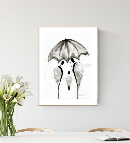 grafika A3 cm wykonana ręcznie Krystyna Siwek Art