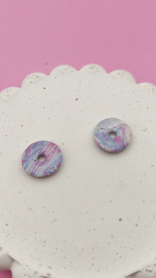 kolczyki z masy plastycznej Kolczyki DONAT mini