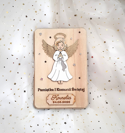 komunia - pozostałe Anioł stróż na Komunię dla dziewczynki