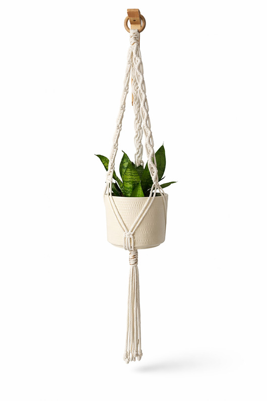 kwietniki Uroczy kwietnik wiszący w stylu boho makrama na doniczkę dł.95cm