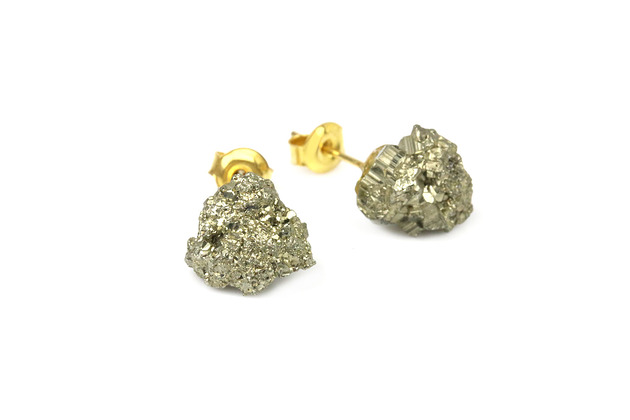 Earrings Piryty złoto sztyft Brazi Druse Jewelry