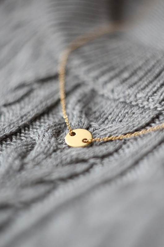 24k Gold Plated ROUND TAG NECKLACE Le Boho Bleu