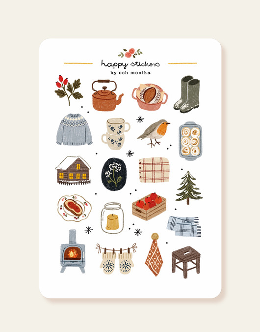 naklejki i wlepy Spokojna zima - arkusz papierowych naklejek A6