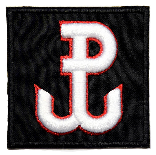 naszywki na ubrania Naszywka naprasowanka POLSKA WALCZĄCA 3D termoprzylepna haftowana 6,4x6,4cm