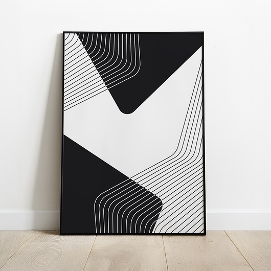 plakaty Czarno-biały plakat do salonu, minimalistyczny, nowoczesny, abstrakcyjny.