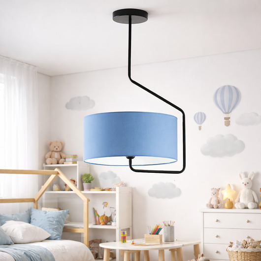 lampy do pokoju dziecka Niebieska lampa sufitowa do pokoju chłopca LAVRIO KIDS z abażurem 40 cm