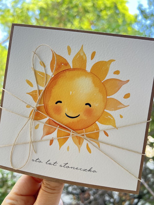 kartki scrapbooking Ręcznie robiona kartka urodzinowa dla dziecka sto lat słoneczko