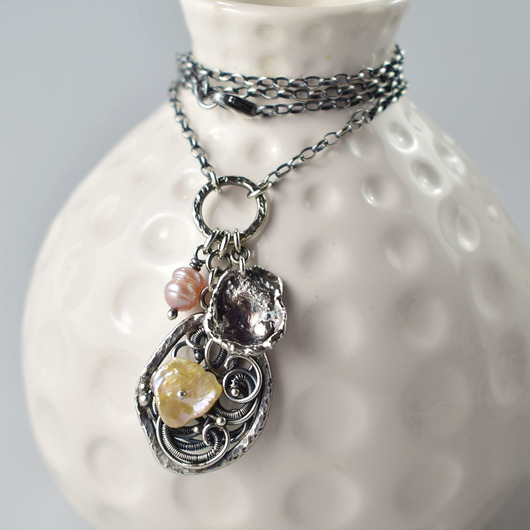 srebrne naszyjniki Soreva - srebrny naszyjnik wire-wrapping