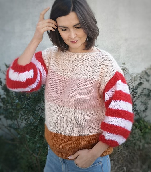 swetry damskie  Sweter Red Stripes